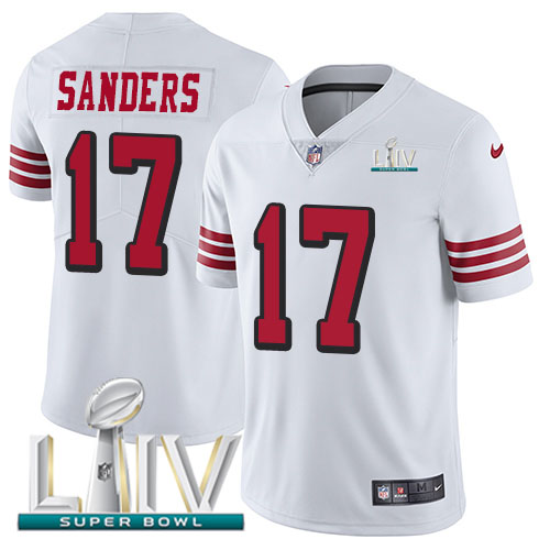 San Francisco 49ers Nike #17 Emmanuel Sanders White Super Bowl LIV 2020 Rush Youth Stitched NFL Vapor Untouchable Limited Jersey